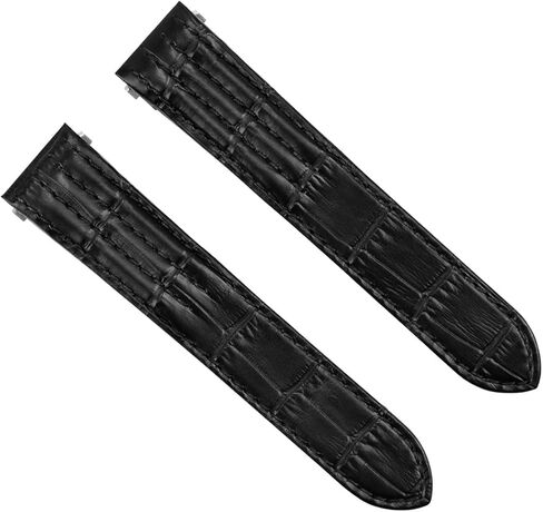 19MM LEATHER WATCH STRAP BAND COMPATIBLE WITH CARTIER ROADSTER 2510 2524 3312 RELEASE BLACK in Saudi Arabia