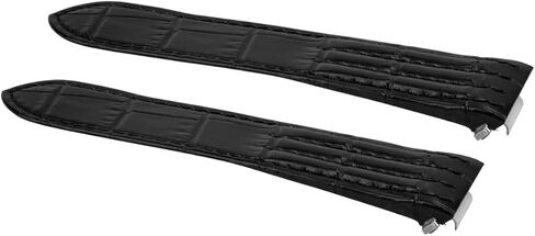 19MM LEATHER WATCH STRAP BAND COMPATIBLE WITH CARTIER ROADSTER 2510 2524 3312 RELEASE BLACK in Saudi Arabia