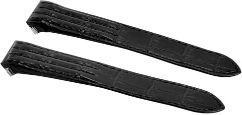 19MM LEATHER WATCH STRAP BAND COMPATIBLE WITH CARTIER ROADSTER 2510 2524 3312 RELEASE BLACK in Saudi Arabia