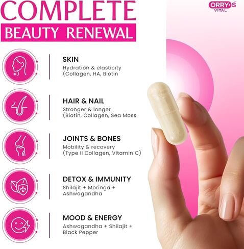 Hydrolyzed Collagen Peptides for Women & Men – Type I, II, III, V, X Multi Collagen Complex with Biotin, VIT C, Hyaluronic Acid & 92+ Trace Minerals for Hair, Skin, Nail & Joint Support– 90 Capsules in Saudi Arabia