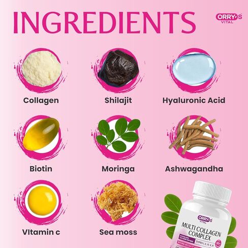 Hydrolyzed Collagen Peptides for Women & Men – Type I, II, III, V, X Multi Collagen Complex with Biotin, VIT C, Hyaluronic Acid & 92+ Trace Minerals for Hair, Skin, Nail & Joint Support– 90 Capsules in Saudi Arabia