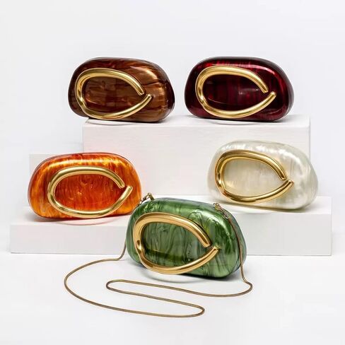 Acrylic Evening Bag Clutch Purses for Women, Elegant Pearl & Marble Trendy Ladies Shoulder Crossbody Handbag with Chain for Wedding Party Prom in Saudi Arabia