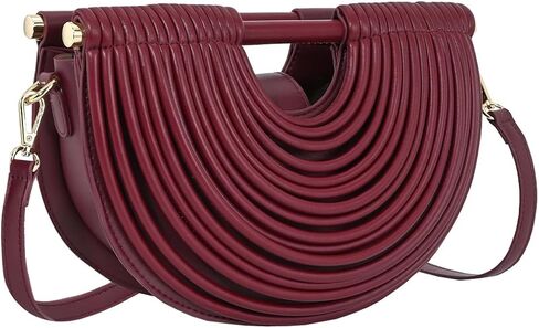 Half-Moon Clutch Purse for Women Wedding Woven Evening Shoulder Bag Top Handle Gold Party Prom Handbag in Saudi Arabia