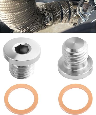 2PCS M18x1.5 Sensor Plug Inner Hex Head with Brass O-Ring,Stainless Steel Sensor Bung Sealing Exhaust System,Universal Car Accessories for Car Truck Motorcycle Exhaust Pipe and Sensor in Kuwait