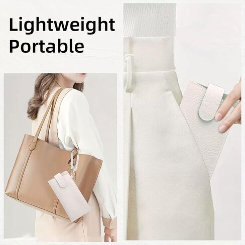 حافظات نظارات ناعمة، حقيبة نظارات شمسية محمولة مع حزام معصم بمشبك زر، حافظات جلدية للنظارات حافظة نظارات سفر للنساء والرجال (أبيض) in Kuwait