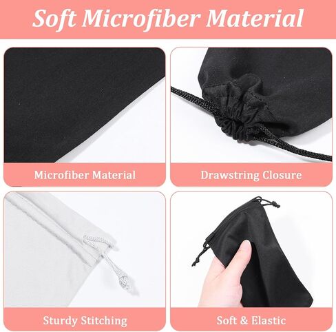 Sibba 12x Microfiber Glasses Sleeve Case Sunglasses Pouch Bag Sunglass Case Cell Phone Soft Eyeglass Pouch Portable Eye Glass Cases Men Women Drawstring Storage Bag for Smartphone, Watch, Headphones in Saudi Arabia