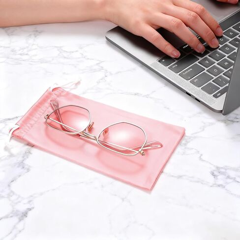Sibba 12x Microfiber Glasses Sleeve Case Sunglasses Pouch Bag Sunglass Case Cell Phone Soft Eyeglass Pouch Portable Eye Glass Cases Men Women Drawstring Storage Bag for Smartphone, Watch, Headphones in Saudi Arabia