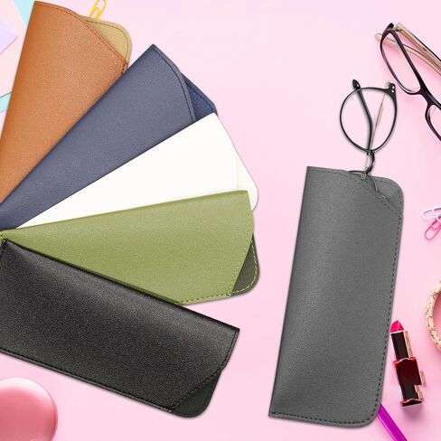 6Pcs Soft Eyeglass Cases, Portable Leather Eyeglass Case Sunglass Case, Anti Scratch Glasses Pouch Reading Glasses Case Glass Bag for Storing Glasses Cashes Coins Headphones Keys in Saudi Arabia