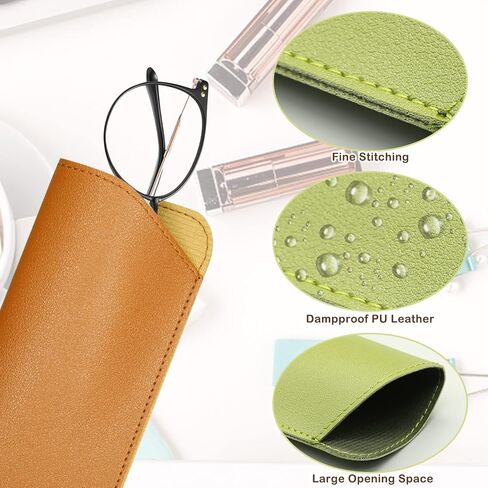 6Pcs Soft Eyeglass Cases, Portable Leather Eyeglass Case Sunglass Case, Anti Scratch Glasses Pouch Reading Glasses Case Glass Bag for Storing Glasses Cashes Coins Headphones Keys in Saudi Arabia