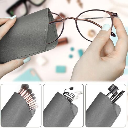 6Pcs Soft Eyeglass Cases, Portable Leather Eyeglass Case Sunglass Case, Anti Scratch Glasses Pouch Reading Glasses Case Glass Bag for Storing Glasses Cashes Coins Headphones Keys in Saudi Arabia