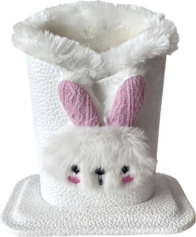1pc Plush Lined Glasses Case - Cute Animal Design, Faux Leather, Ideal for Desk or Bedside Table in Saudi Arabia