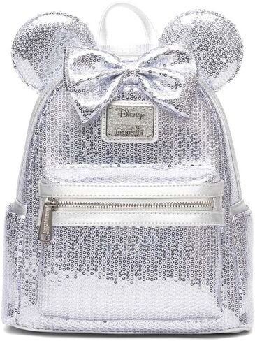 حقيبة ظهر نسائية من Loungefly Disney Minnie Mouse Platinum Sequin in Kuwait