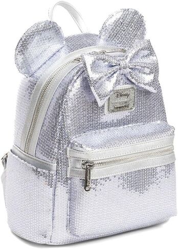 حقيبة ظهر نسائية من Loungefly Disney Minnie Mouse Platinum Sequin in Kuwait