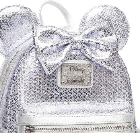 حقيبة ظهر نسائية من Loungefly Disney Minnie Mouse Platinum Sequin in Kuwait