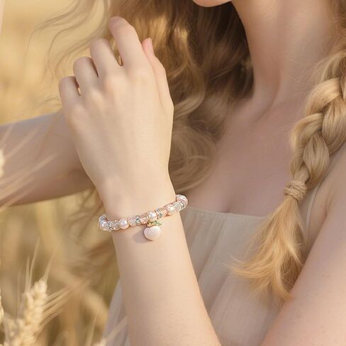 Inspirational Gifts for Women:Good Luck Healing Natural Stone Strawberry Pendant Bracelets - Get Well Soon Gifts for Women Friends Sister Daughter - Life is Tough But So are You,Birthday,Retirement,Graduation,Christmas,Mothers Day Gifts for Women in Saudi Arabia