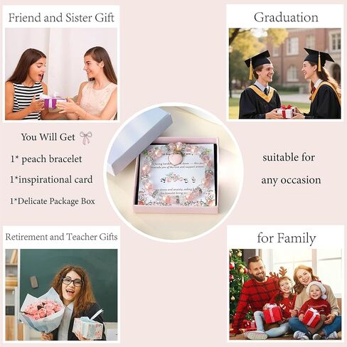 Inspirational Gifts for Women:Good Luck Healing Natural Stone Strawberry Pendant Bracelets - Get Well Soon Gifts for Women Friends Sister Daughter - Life is Tough But So are You,Birthday,Retirement,Graduation,Christmas,Mothers Day Gifts for Women in Saudi Arabia