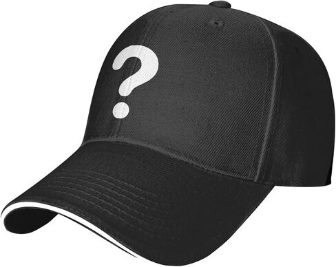 Discuss The Question Mark Sandwich CapAdjustable Classic Fashion Sandwich Baseball Cap for Men Women Black in Saudi Arabia