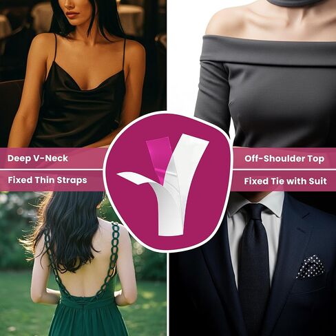 150 Strips Double-Sided Clothing Tape for Women | Clear Body & Dress Tape | Strong Hold, Invisible, Hypoallergenic Fabric Tape for Dresses, Tops & Lingerie in Saudi Arabia