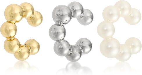 4PCS Chunky Ear Cuffs Non Piercing for Women - 14K Chunky Gold Earrings, Fake Earrings Aretes de Mujer, Hoop Ear Clips Jewelry, Cubic Zirconia Earring Cuff for Women Jewelry Gift, Fashion Accessories in Saudi Arabia
