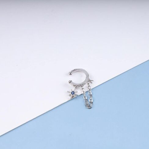 Andelaisi Boho الياقوت ستار الأذن الكفة أقراط خمر كريستال الكفة سلسلة أقراط الذهب انفجار النجمي كليب الكفة أقراط تشيكوسلوفاكيا شرابة الغضروف كليب أقراط مجوهرات للنساء والفتيات in Saudi Arabia