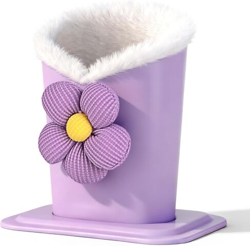 Plush Fluffy Lined Anti-scratch Eyeglasses Holder Protective Glasses Stand Case with Flower Design in Saudi Arabia