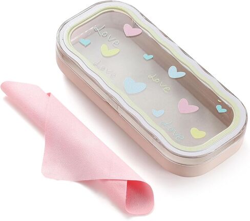 Glasses Case Hard Shell, Clear Eyeglass Case, Cute Coquette Holder for Sunglasses and Reading Glasses in Saudi Arabia