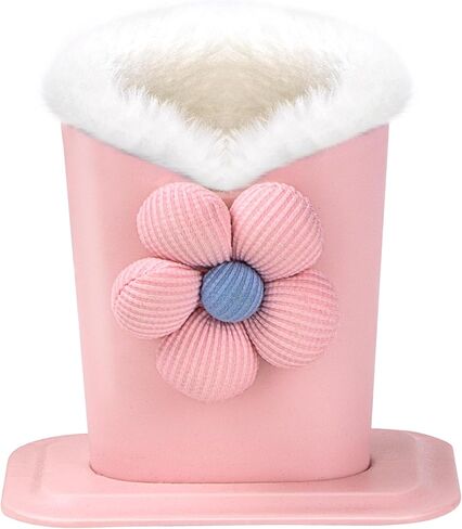 Plush Fluffy Lined Anti-scratch Eyeglasses Holder Protective Glasses Stand Case with Flower Design in Saudi Arabia