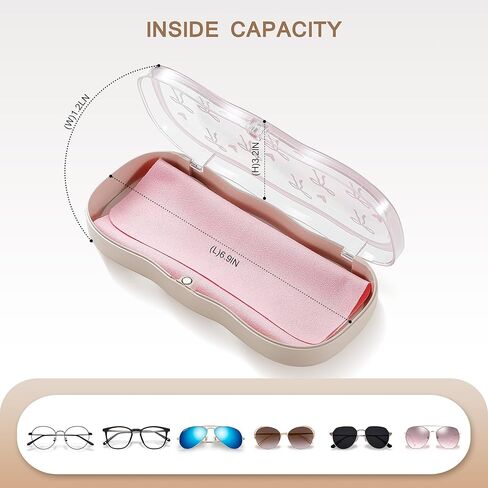 Glasses Case Hard Shell, Clear Eyeglass Case, Cute Coquette Holder for Sunglasses and Reading Glasses in Saudi Arabia