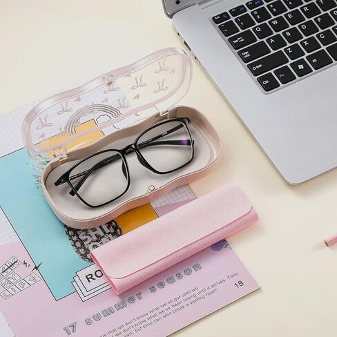 Glasses Case Hard Shell, Clear Eyeglass Case, Cute Coquette Holder for Sunglasses and Reading Glasses in Saudi Arabia