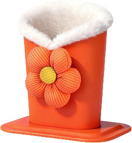 Plush Fluffy Lined Anti-scratch Eyeglasses Holder Protective Glasses Stand Case with Flower Design in Saudi Arabia