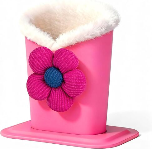 Plush Fluffy Lined Anti-scratch Eyeglasses Holder Protective Glasses Stand Case with Flower Design in Saudi Arabia