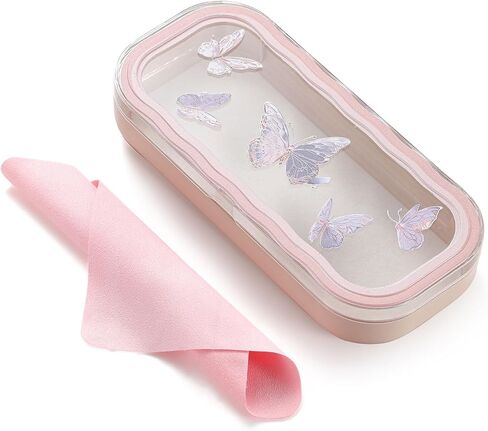 Glasses Case Hard Shell, Clear Eyeglass Case, Cute Coquette Holder for Sunglasses and Reading Glasses in Saudi Arabia