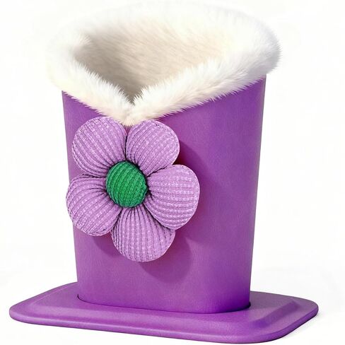 Plush Fluffy Lined Anti-scratch Eyeglasses Holder Protective Glasses Stand Case with Flower Design in Saudi Arabia