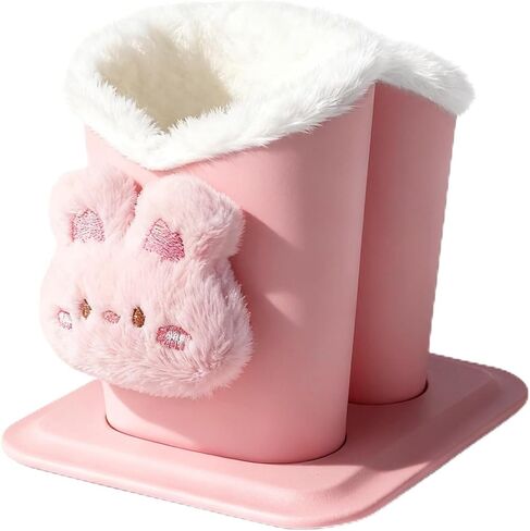 Plush Fluffy Lined Anti-scratch Eyeglasses Holder Protective Glasses Stand Case with Flower Design in Saudi Arabia