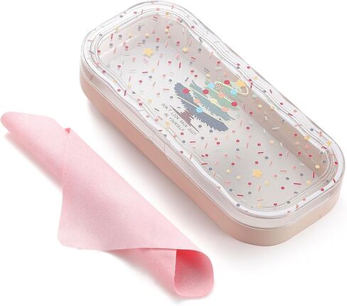 Glasses Case Hard Shell, Clear Eyeglass Case, Cute Coquette Holder for Sunglasses and Reading Glasses in Saudi Arabia