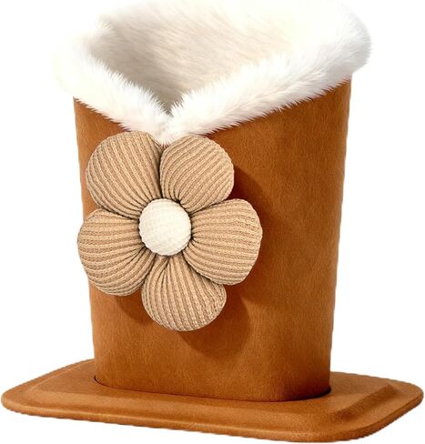 Plush Fluffy Lined Anti-scratch Eyeglasses Holder Protective Glasses Stand Case with Flower Design in Saudi Arabia
