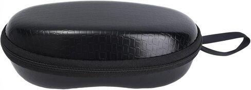 1 Piece Portable Faux Leather Sunglasses Case Black Hard Travel Eyeglass Box Eye Eyewear Protective Zipper Cases 16.8 * 7.5 * 6cm in Saudi Arabia