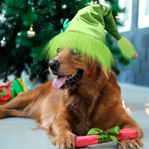Geyoga Christmas Lime Green Hat Faux Fur Green Christmas Santa Hat Winter Headwear for Halloween Xmas Holiday Cosplay Party Supplies in Saudi Arabia