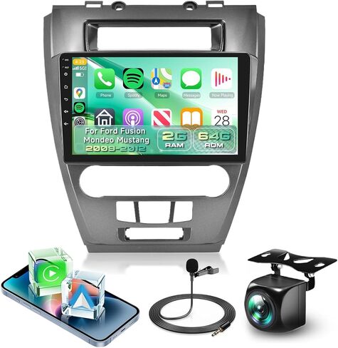 8 CORE 4G+64G Car Radio Stereo for Ford Fusion Mondeo Mustang 2009-2012 Wireless CarPlay Android Auto, 10.1 Inch 1280 * 720P IPS Touch Scree Android 13 GPS WiFi Bluetooth 32-Band DSP HD Camera in Saudi Arabia