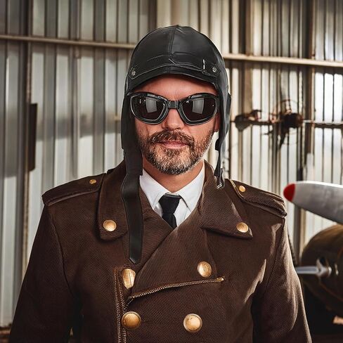 Aviator Hat and Goggles | Aviator Pilot Costume Accessories | Retro Pilots Hat in Saudi Arabia