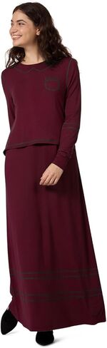 MeMoi Women's Modal Blend Full-Length Nursing Gown with Decorative Stitching in Saudi Arabia