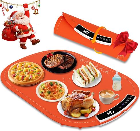 سجادة تدفئة للطعام، كبيرة جدًا، سجادة تدفئة طعام محمولة كبيرة جدًا للبوفيه، لف صواني التدفئة الكهربائية للطعام (أحمر مع أبيض) in Kuwait