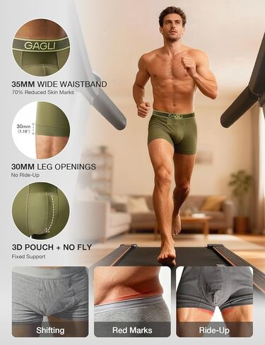 Men's Underwear Breathable Boxer Briefs Athletic Moisture Wicking Comfortable Underwear ComfortFlexible Waistband in Saudi Arabia