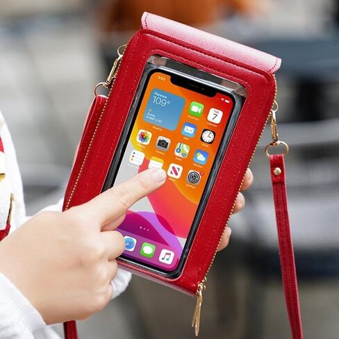 Touch Screen Crossbody Cellphone Bag for Women - RFID Blocking Wallet Shoulder Strap Handbag in Saudi Arabia