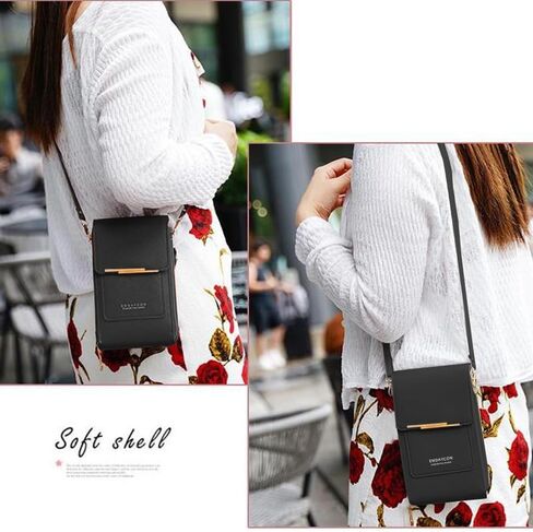 Touch Screen Crossbody Cellphone Bag for Women - RFID Blocking Wallet Shoulder Strap Handbag in Saudi Arabia