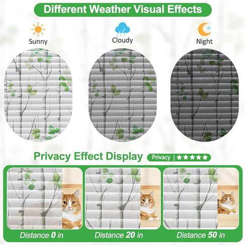 Louver Blind Privacy Window Film Glass Film Static Cling Glass Film No Glue Anti-UV Window Sticker for Bathroom Bedroom Living Room (Frosted, 23.6 X 78.7 in) in Saudi Arabia