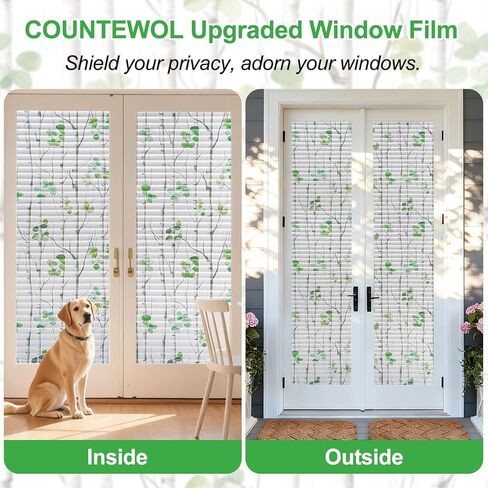 Louver Blind Privacy Window Film Glass Film Static Cling Glass Film No Glue Anti-UV Window Sticker for Bathroom Bedroom Living Room (Frosted, 23.6 X 78.7 in) in Saudi Arabia
