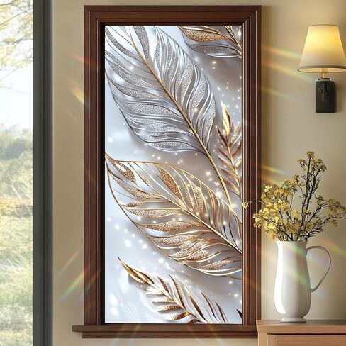 Rainbow Tree of Life Window Film 17.7 x 39.3 Inch Colorful Stained Glass Privacy Static Cling Decorative Window Sticker No Glue Sun Blocking for Home Bathroom Office Glass in Saudi Arabia