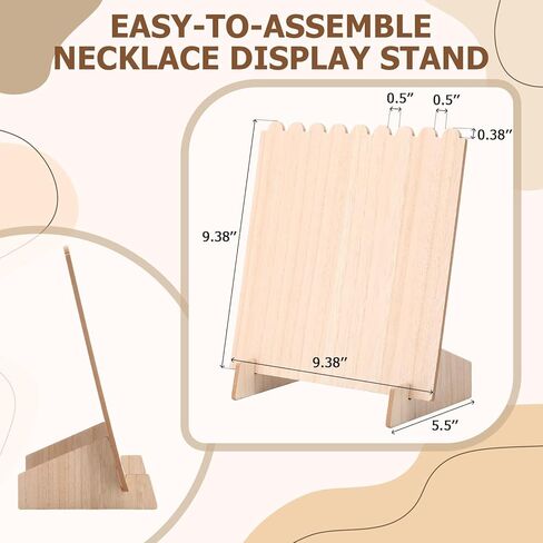 Tondiamo 6 Pcs Wooden Necklace Jewelry Display Stand 9.38 x 9.38 Inch Jewelry Display Holder Necklace Displays for Vendors Wood Plank Freestanding Storage Holder Bulk for Show Craft Vendors Selling in Saudi Arabia