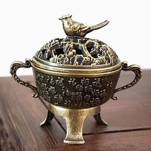 1Pc Magpie Lucky Incense Burner Metal Lotus Incense Burner Bowl Incense Holder with Handle Yoga Meditation Home Decor Ancient Style in Saudi Arabia